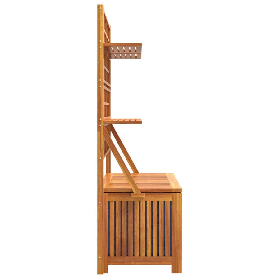 Opbergbox met latwerk 99x50x160 cm massief acaciahout Bruin