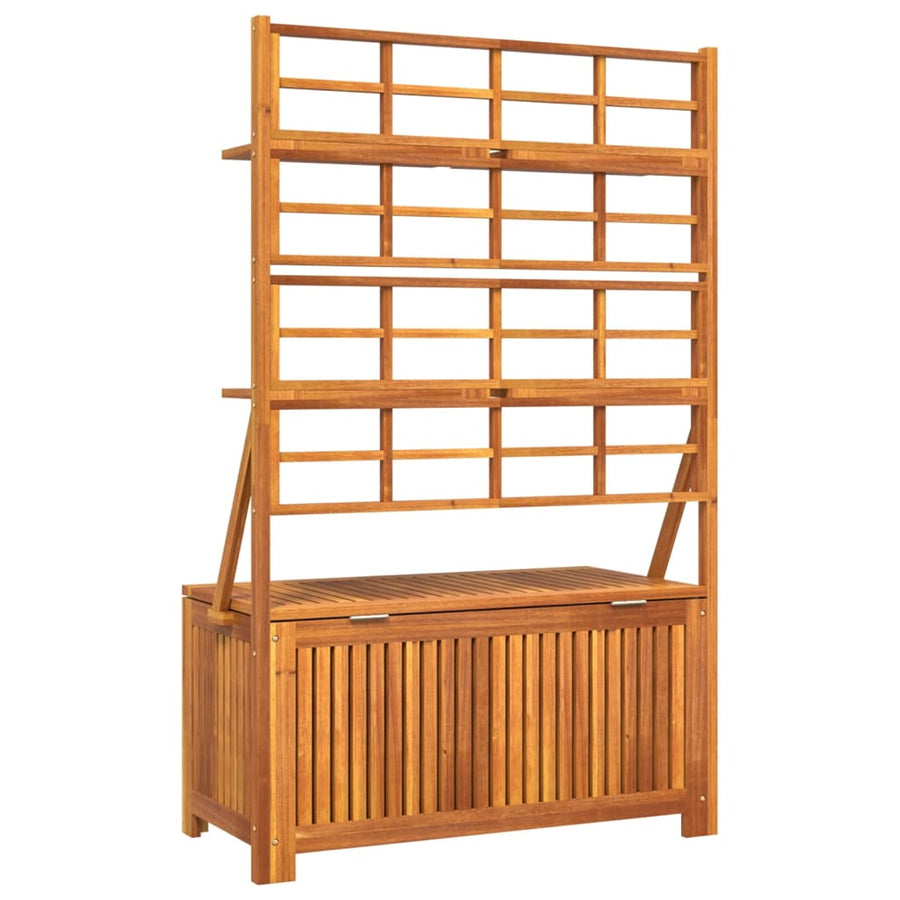 Opbergbox met latwerk 99x50x160 cm massief acaciahout Bruin