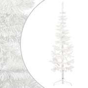 Kunstkerstboom half smal 120 cm wit
