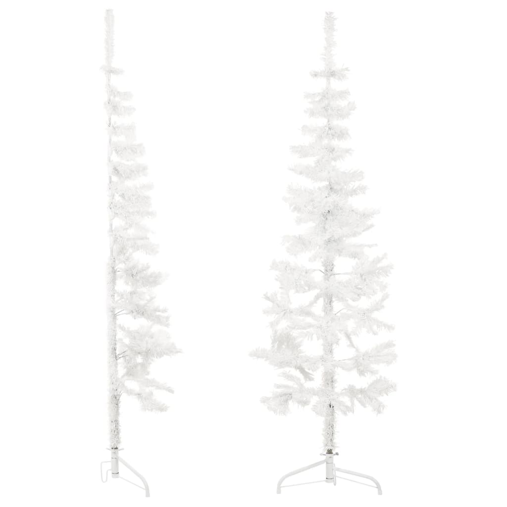 Kunstkerstboom Half Met Standaard Smal 20 Cm 120 x 40 cm Wit