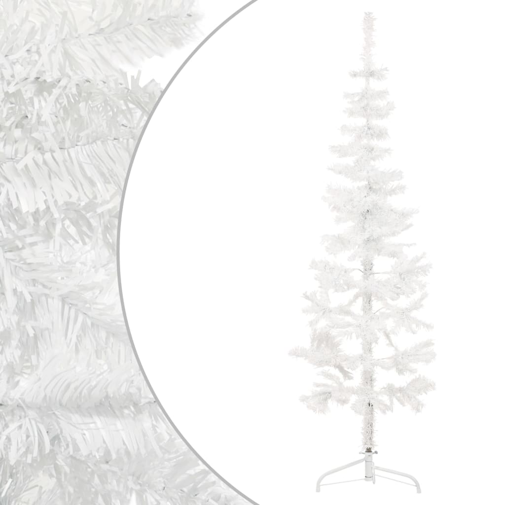 Kunstkerstboom Half Met Standaard Smal 50 Cm 150 x 45 cm Wit