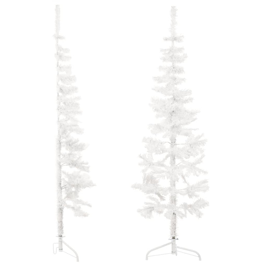Kunstkerstboom Half Met Standaard Smal 50 Cm 150 x 45 cm Wit