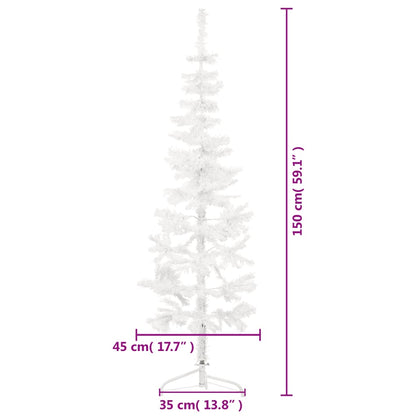 Kunstkerstboom Half Met Standaard Smal 50 Cm 150 x 45 cm Wit