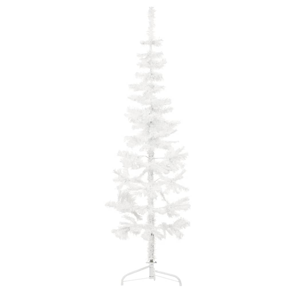 Kunstkerstboom Half Met Standaard Smal 80 Cm 180 x 49 cm Wit