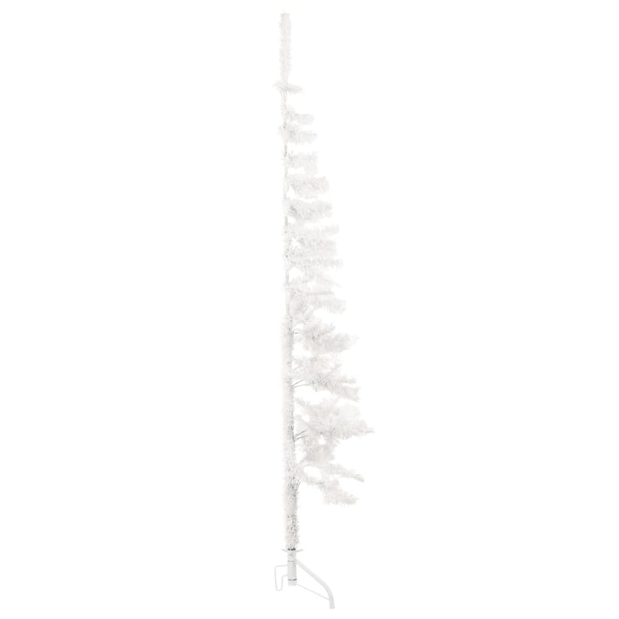 Kunstkerstboom Half Met Standaard Smal 80 Cm 180 x 49 cm Wit