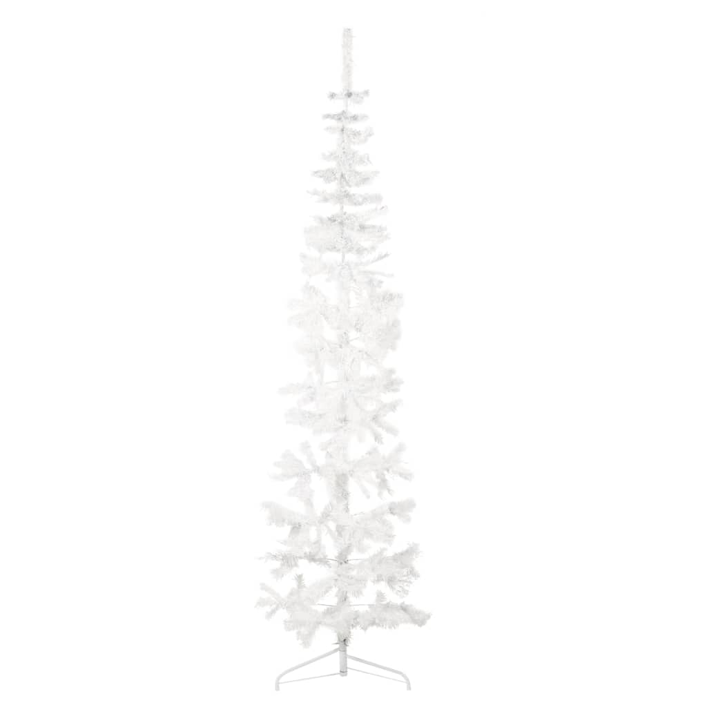Kunstkerstboom Half Met Standaard Smal 20 Cm 210 x 56 cm Wit