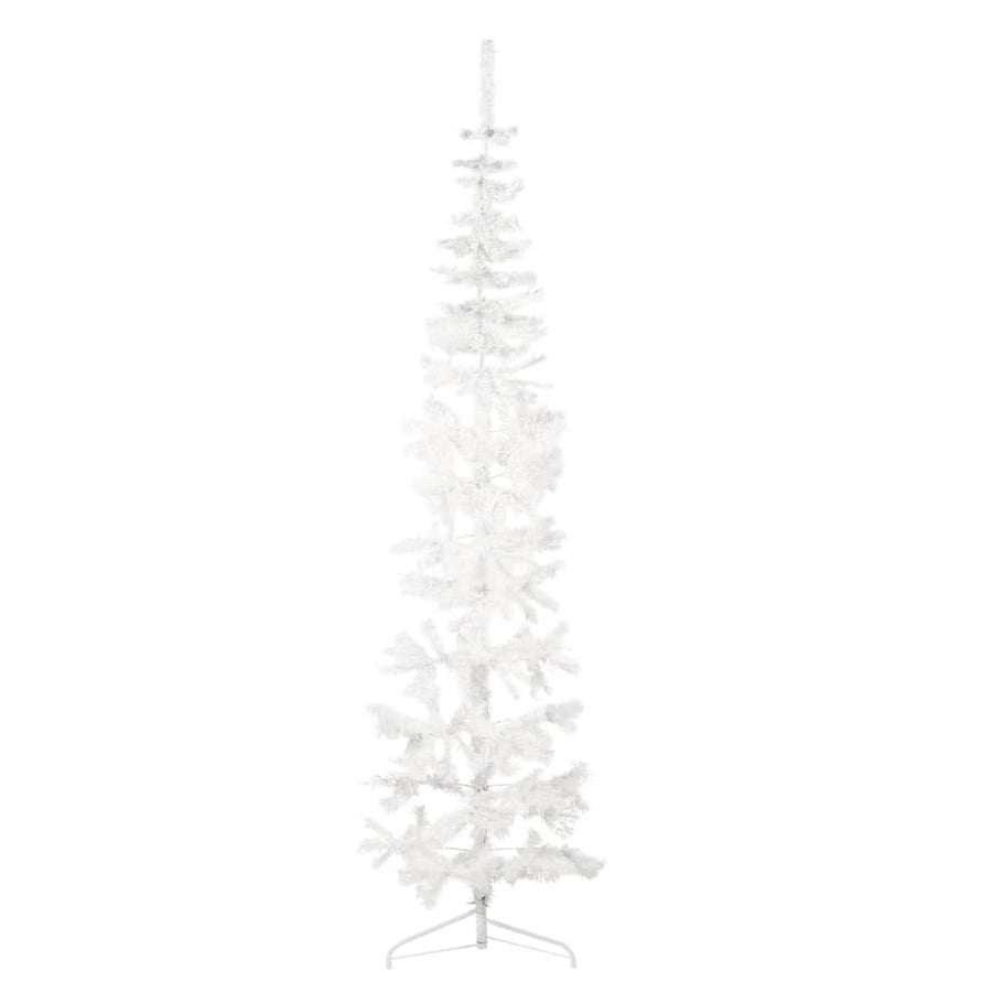 Kunstkerstboom Half Met Standaard Smal 20 Cm 210 x 56 cm Wit
