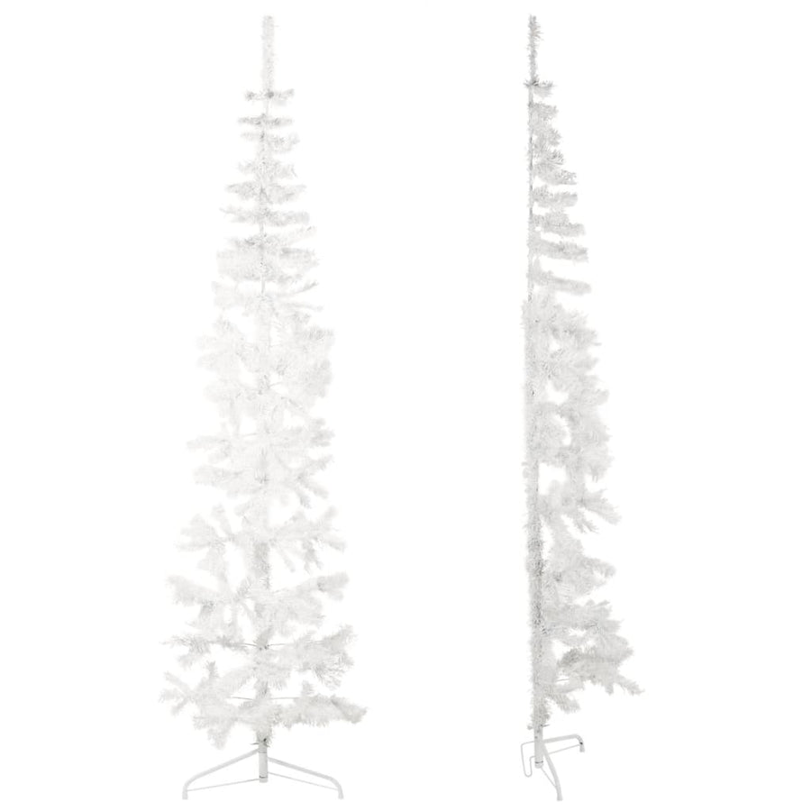 Kunstkerstboom Half Met Standaard Smal 20 Cm 210 x 56 cm Wit