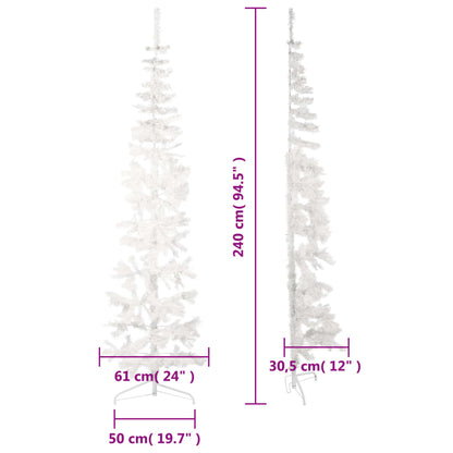 Kunstkerstboom Half Met Standaard Smal 240 Cm 240 x 61 cm Wit