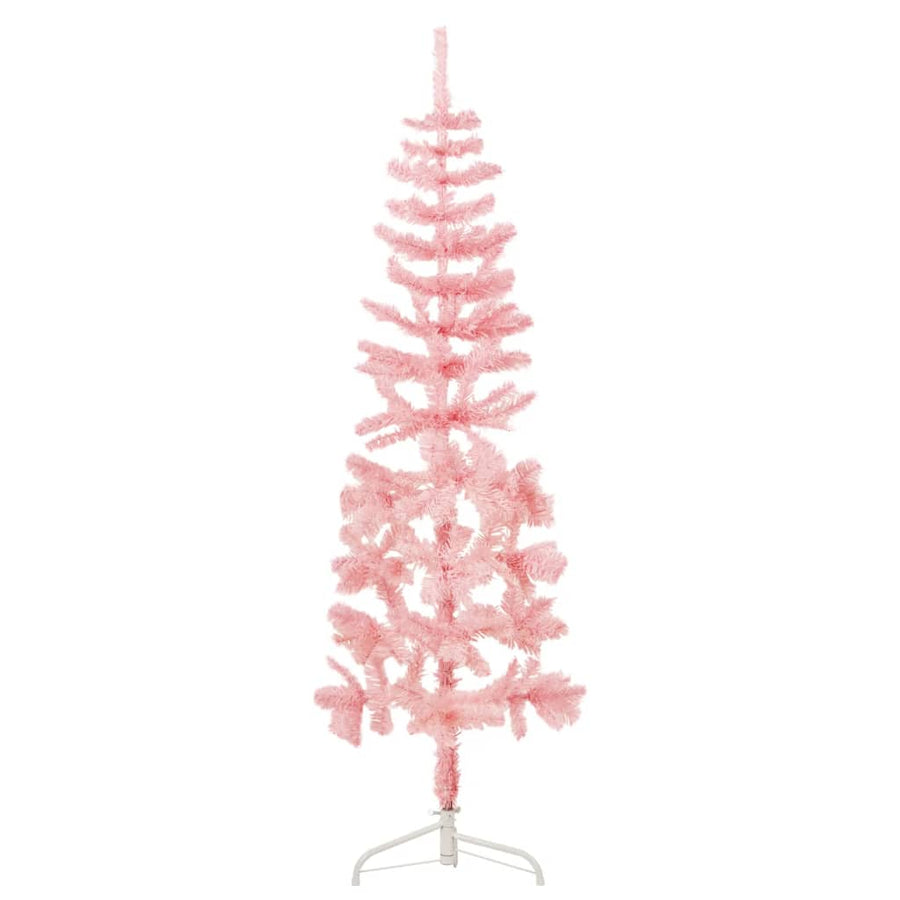 Kunstkerstboom Half Met Standaard Smal 20 Cm 120 x 40 cm Roze