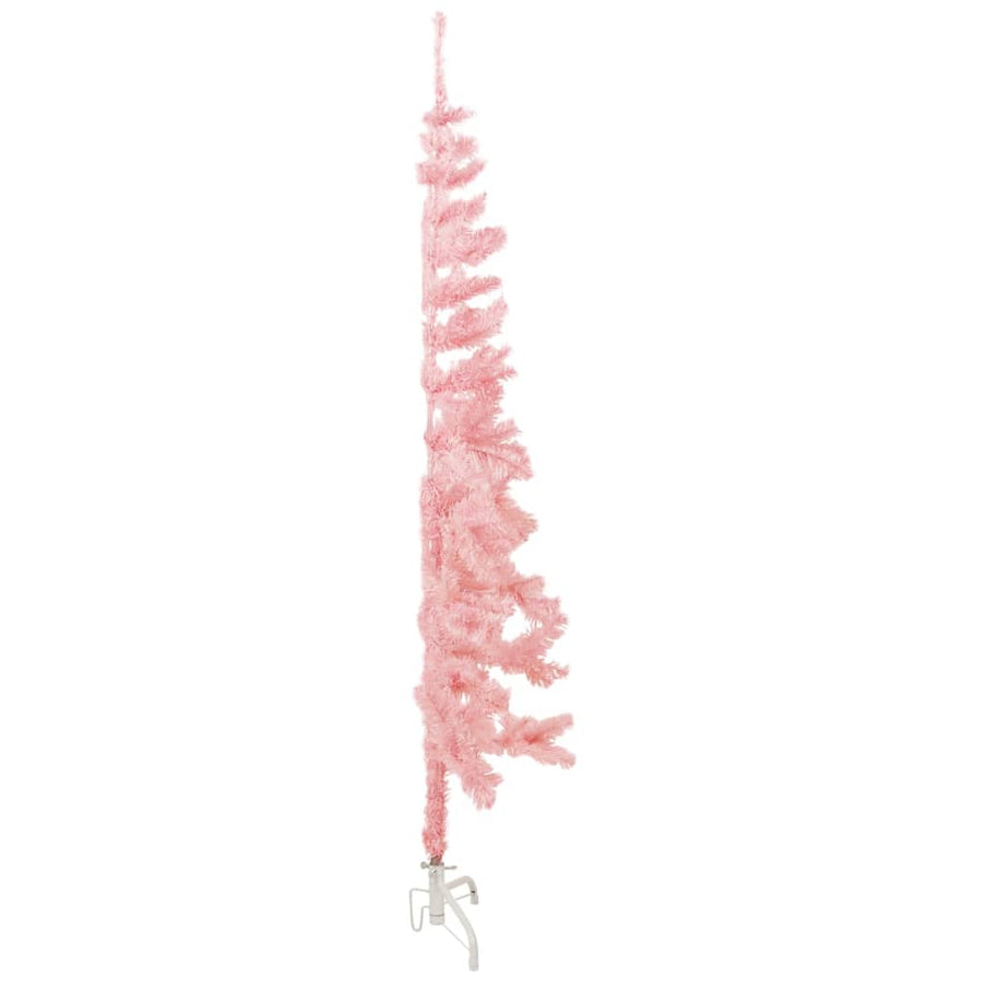 Kunstkerstboom Half Met Standaard Smal 80 Cm 180 x 49 cm Roze