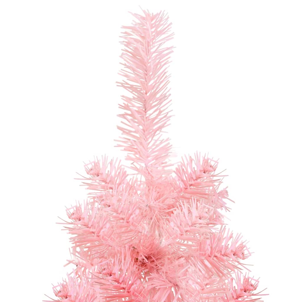 Kunstkerstboom Half Met Standaard Smal 80 Cm 180 x 49 cm Roze