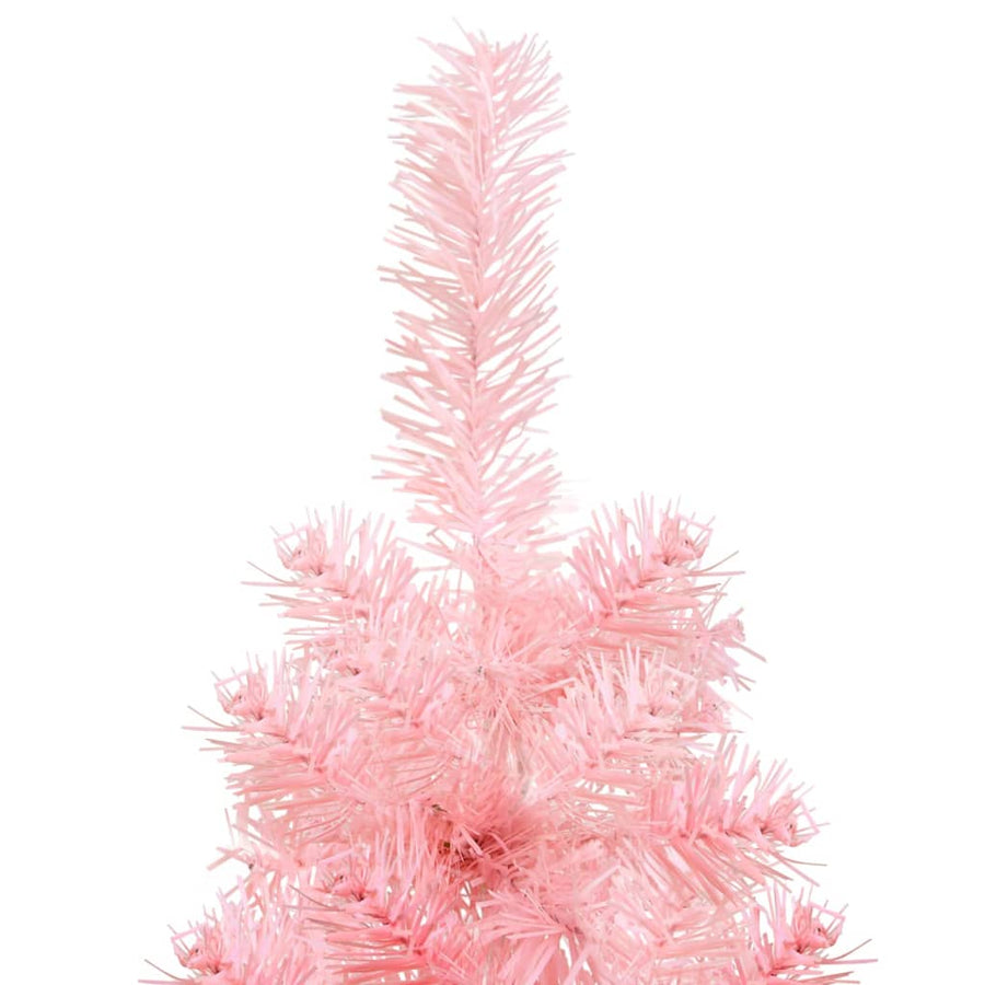Kunstkerstboom Half Met Standaard Smal 80 Cm 180 x 49 cm Roze