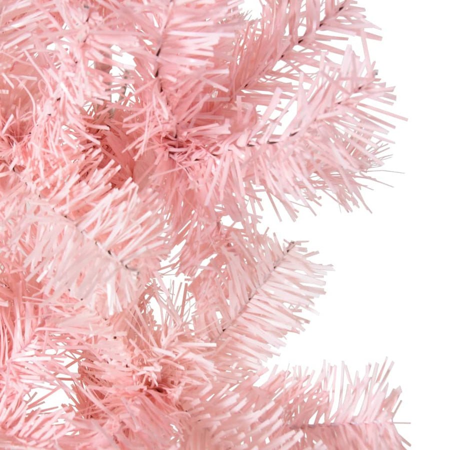 Kunstkerstboom Half Met Standaard Smal 80 Cm 180 x 49 cm Roze