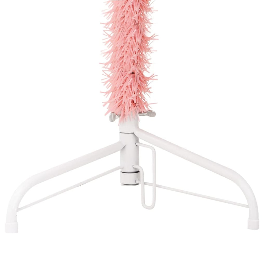 Kunstkerstboom Half Met Standaard Smal 80 Cm 180 x 49 cm Roze