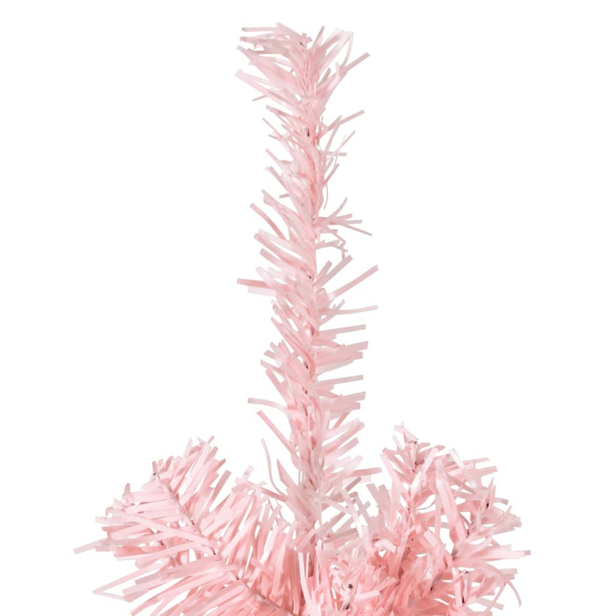 Kunstkerstboom Half Met Standaard Smal 20 Cm 210 x 56 cm Roze