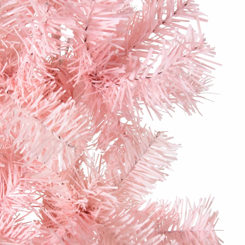 Kunstkerstboom Half Met Standaard Smal 20 Cm 210 x 56 cm Roze