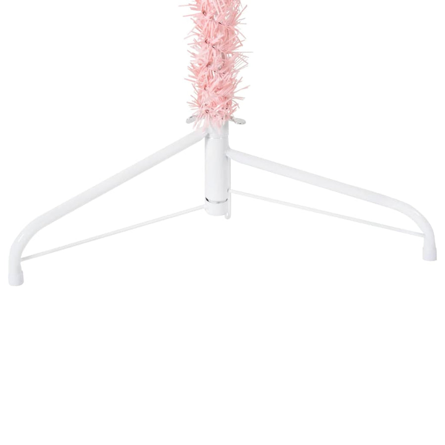 Kunstkerstboom Half Met Standaard Smal 20 Cm 210 x 56 cm Roze