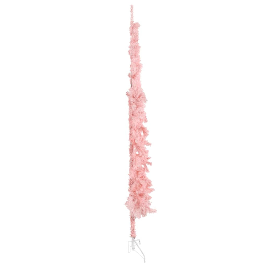 Kunstkerstboom Half Met Standaard Smal 240 Cm 240 x 61 cm Roze