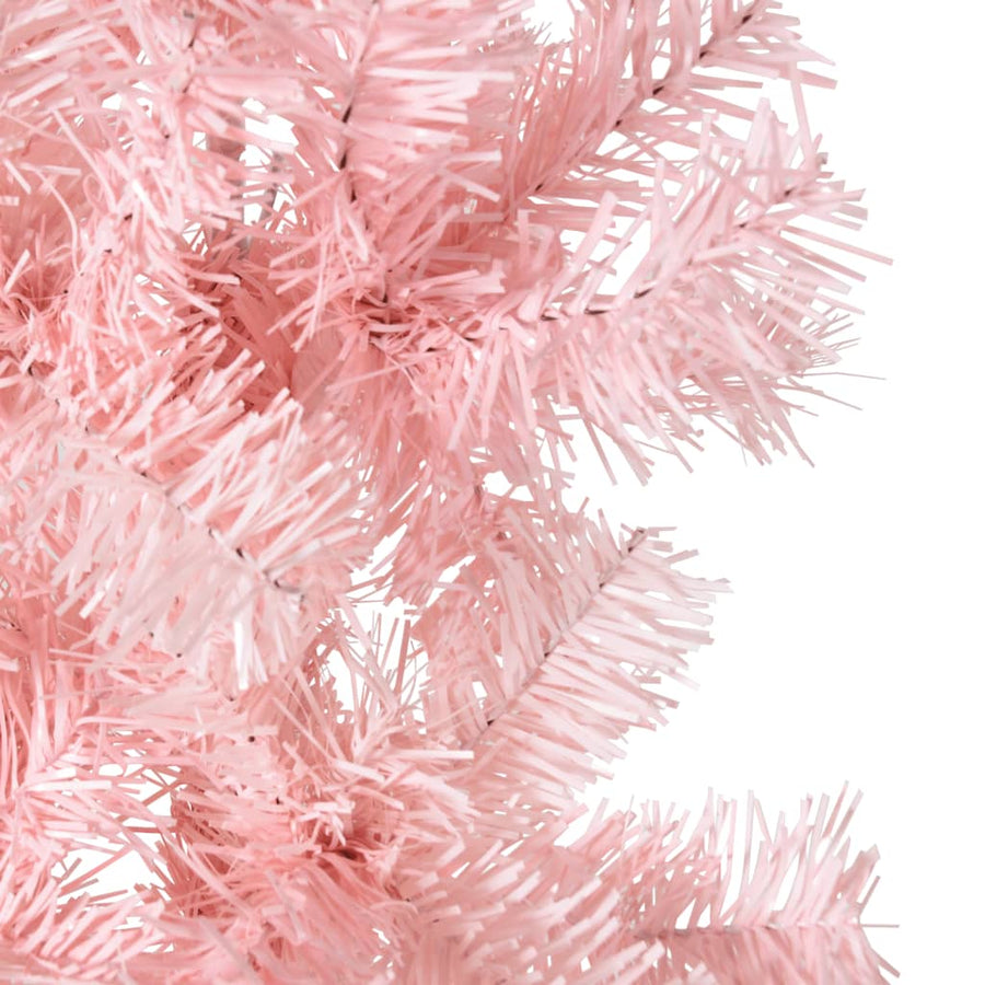 Kunstkerstboom Half Met Standaard Smal 240 Cm 240 x 61 cm Roze