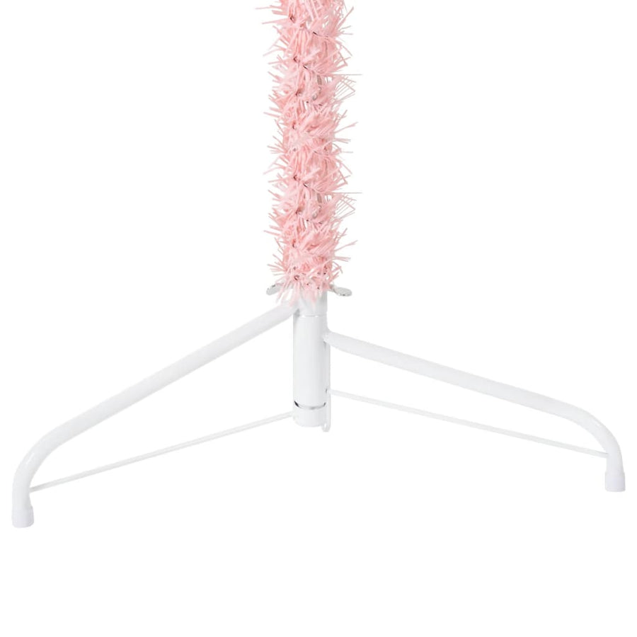 Kunstkerstboom Half Met Standaard Smal 240 Cm 240 x 61 cm Roze