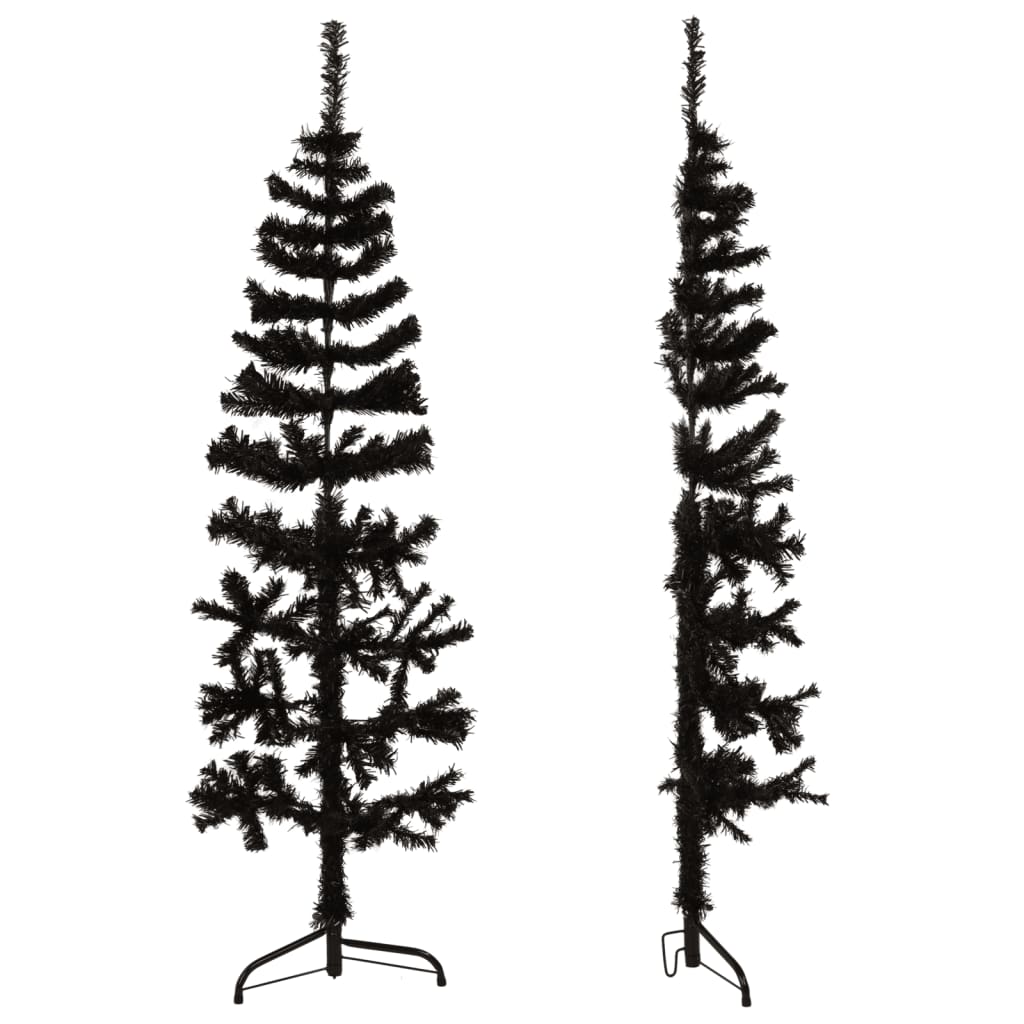 Kunstkerstboom Half Met Standaard Smal 20 Cm 120 x 40 cm Zwart