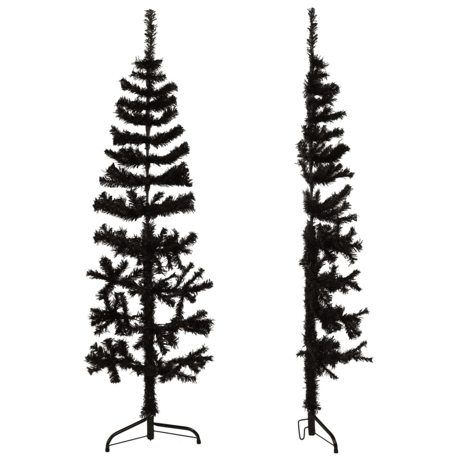 Kunstkerstboom Half Met Standaard Smal 20 Cm 120 x 40 cm Zwart