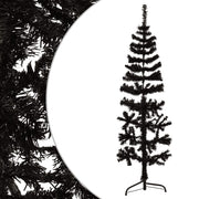 Kunstkerstboom half smal 150 cm zwart