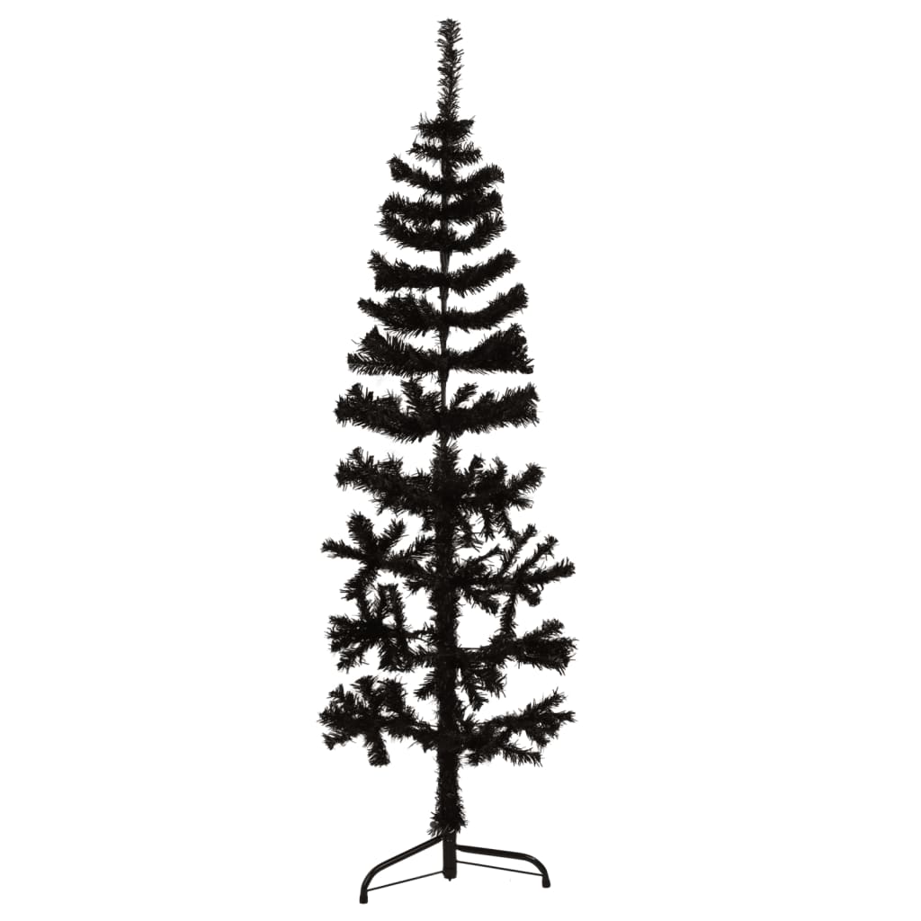 Kunstkerstboom Half Met Standaard Smal 50 Cm 150 x 45 cm Zwart