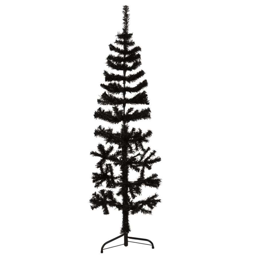 Kunstkerstboom Half Met Standaard Smal 50 Cm 150 x 45 cm Zwart