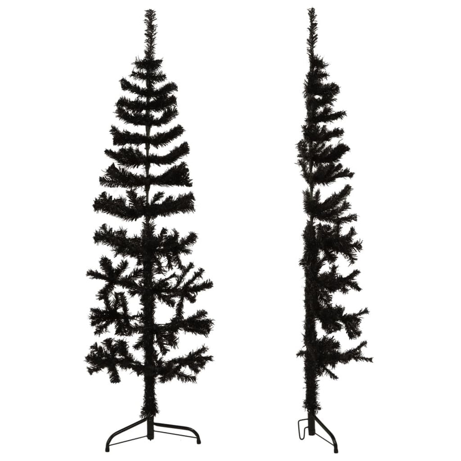 Kunstkerstboom Half Met Standaard Smal 50 Cm 150 x 45 cm Zwart