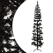 Kunstkerstboom half smal 180 cm zwart