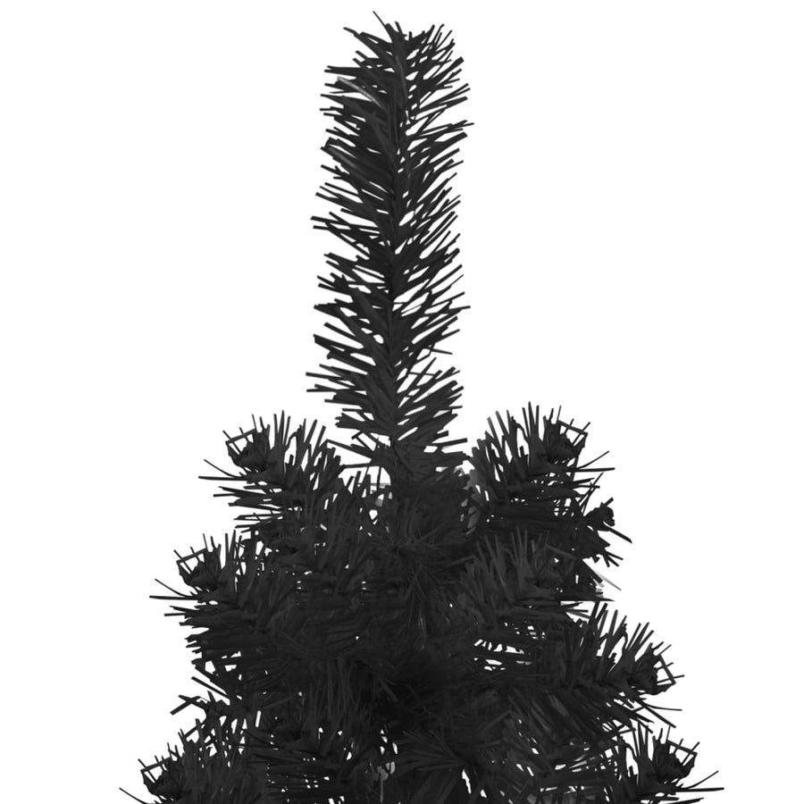 Kunstkerstboom Half Met Standaard Smal 80 Cm 180 x 49 cm Zwart