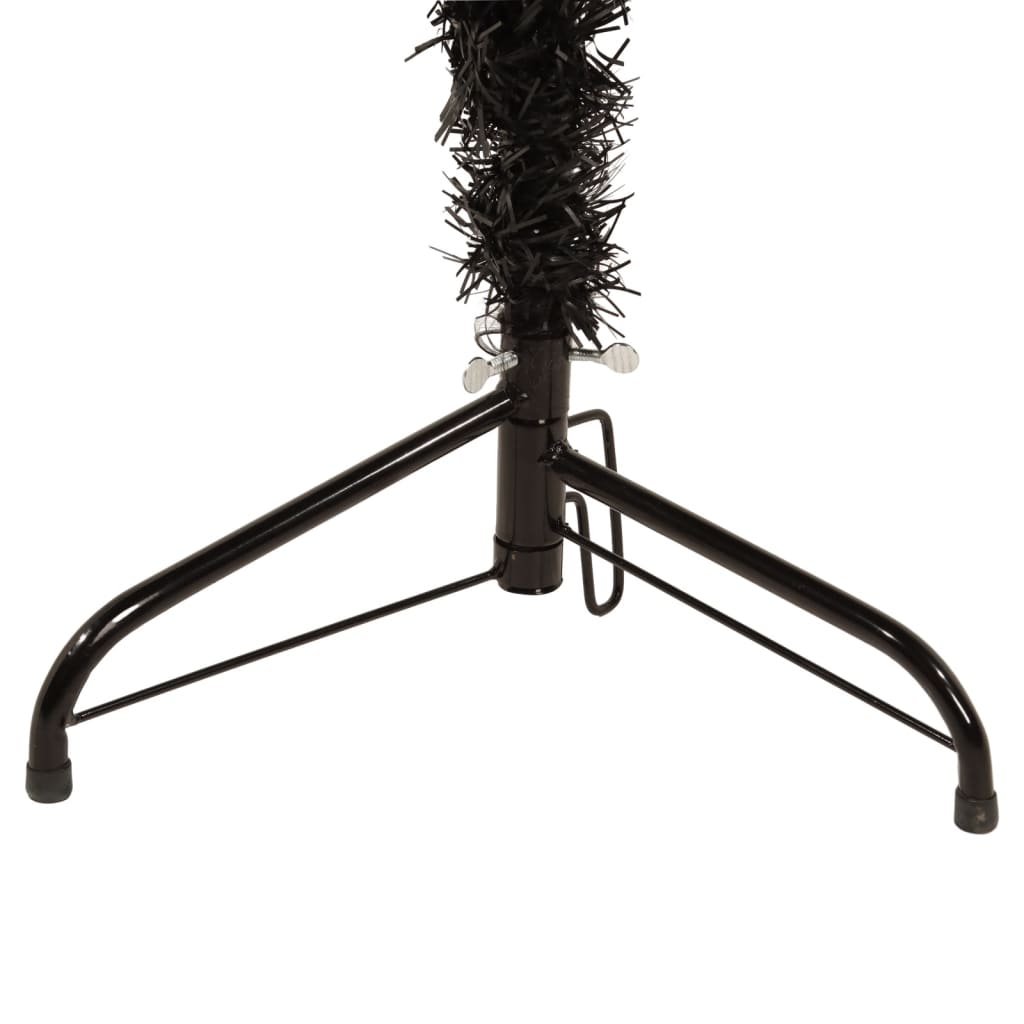 Kunstkerstboom Half Met Standaard Smal 80 Cm 180 x 49 cm Zwart