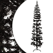 Kunstkerstboom half smal 210 cm zwart
