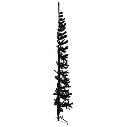 Kunstkerstboom Half Met Standaard Smal 240 Cm 240 x 61 cm Zwart