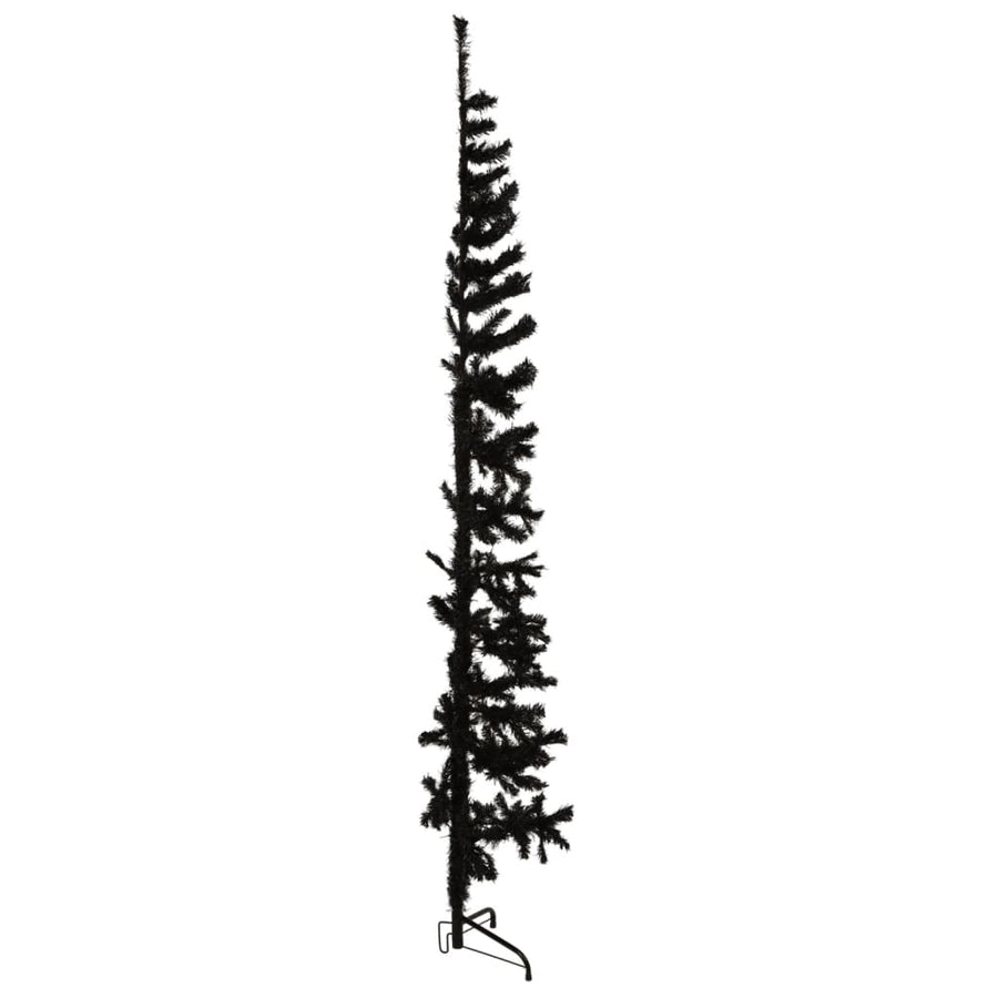 Kunstkerstboom Half Met Standaard Smal 240 Cm 240 x 61 cm Zwart