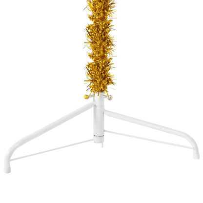 Kunstkerstboom Half Met Standaard Smal 20 Cm Kleurig 120 x 40 cm Goud
