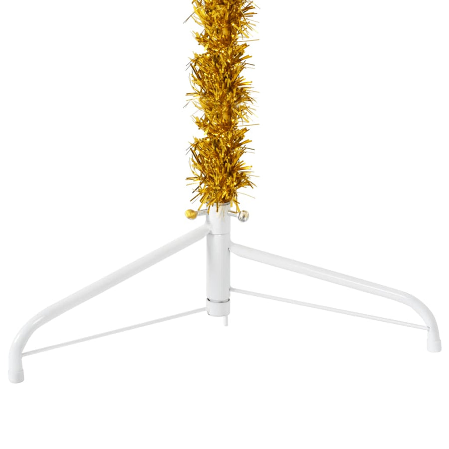 Kunstkerstboom Half Met Standaard Smal 20 Cm Kleurig 120 x 40 cm Goud