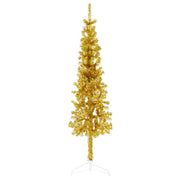 Kunstkerstboom half smal 150 cm goud