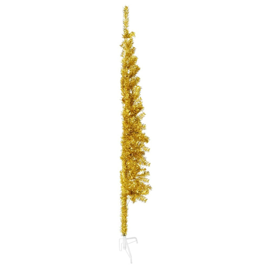 Kunstkerstboom Half Met Standaard Smal 50 Cm Kleurig 150 x 45 cm Goud