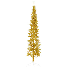 Kunstkerstboom Half Met Standaard Smal 80 Cm Kleurig 180 x 49 cm Goud
