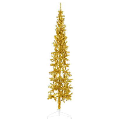 Kunstkerstboom Half Met Standaard Smal 80 Cm Kleurig 180 x 49 cm Goud