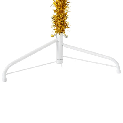 Kunstkerstboom Half Met Standaard Smal 80 Cm Kleurig 180 x 49 cm Goud