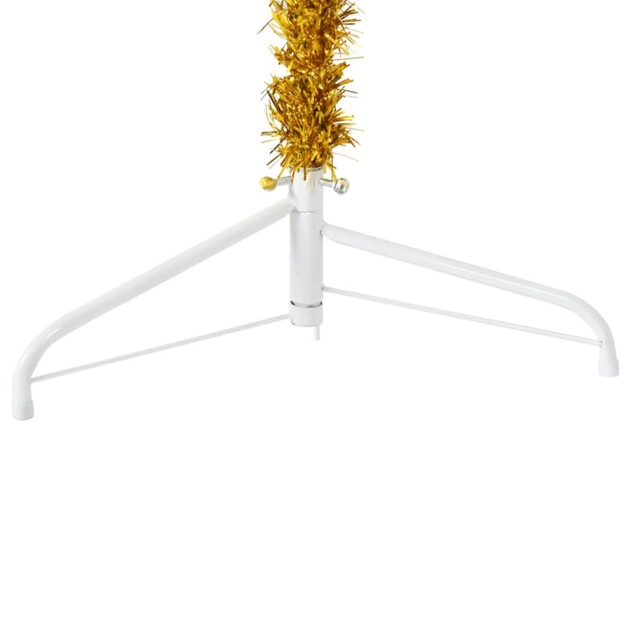 Kunstkerstboom Half Met Standaard Smal 80 Cm Kleurig 180 x 49 cm Goud