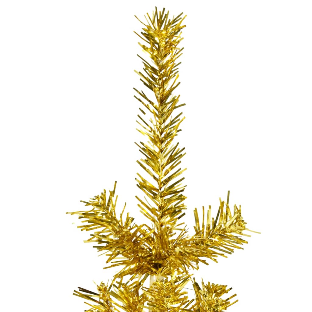 Kunstkerstboom Half Met Standaard Smal 20 Cm Kleurig 210 x 56 cm Goud