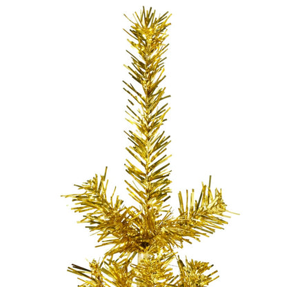 Kunstkerstboom Half Met Standaard Smal 20 Cm Kleurig 210 x 56 cm Goud