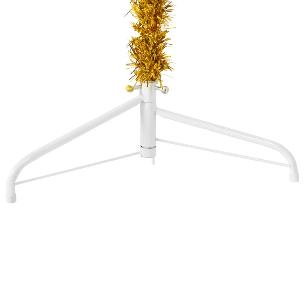 Kunstkerstboom Half Met Standaard Smal 20 Cm Kleurig 210 x 56 cm Goud