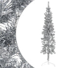 Kunstkerstboom Half Met Standaard Smal 20 Cm Kleurig 120 x 40 cm Zilver