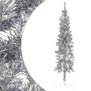 Kunstkerstboom half 120 cm zilver